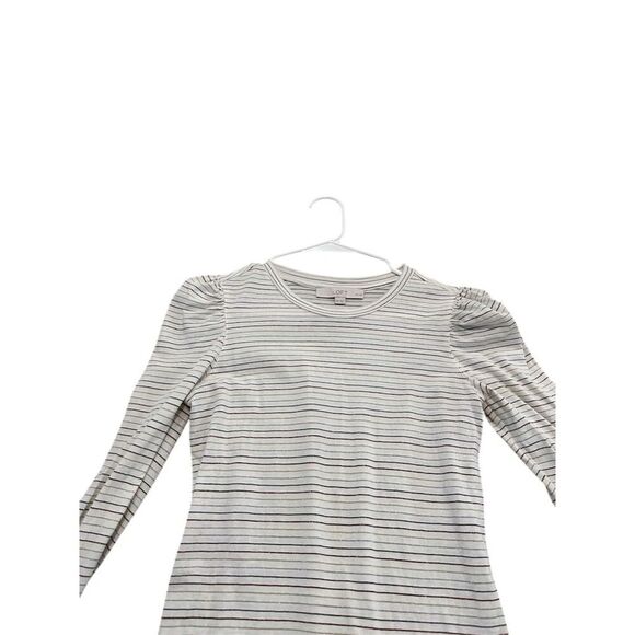 Loft Women's Striped‎ Puff Sleeve Blouse Multicolor Size XXSP - Picture 2 of 5